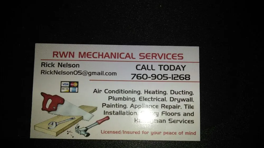 Slide of RWN Mechanical Services