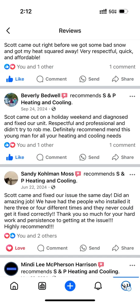 Slide of S & P Heating and Cooling