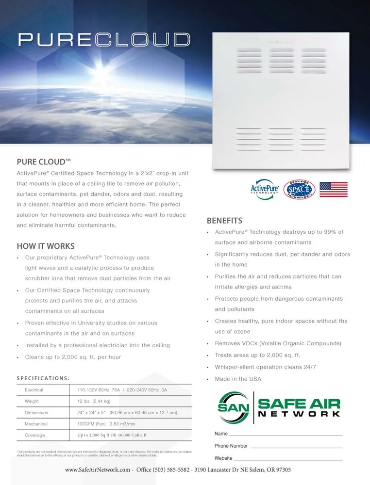 Slide of Safe Air Network