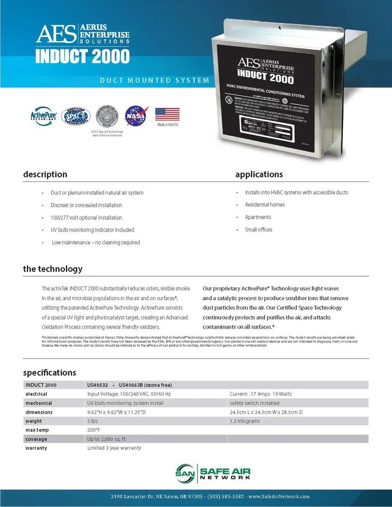 Slide of Safe Air Network