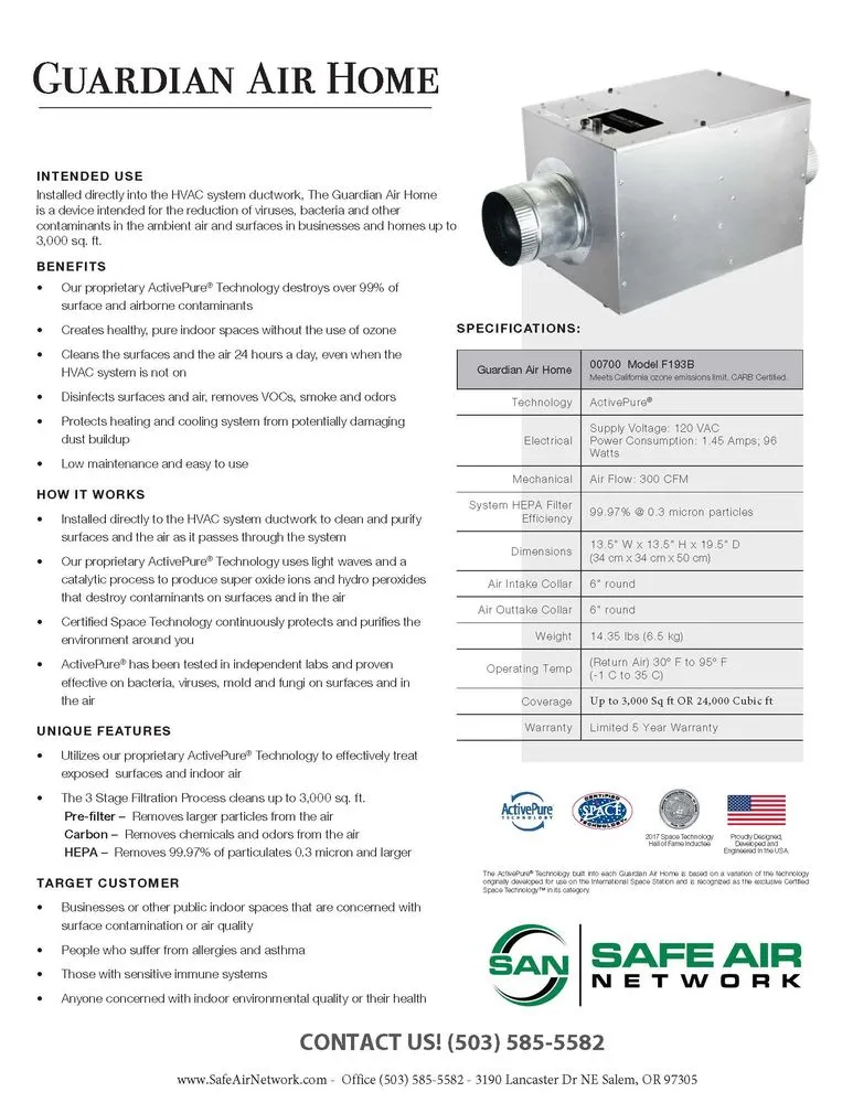 Slide of Safe Air Network