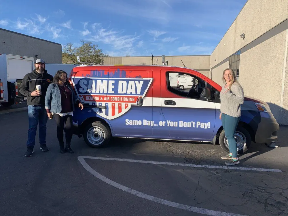 Slide of Same Day Heating, Cooling, Plumbing