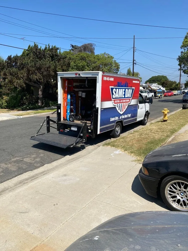 Slide of Same Day Heating, Cooling, Plumbing