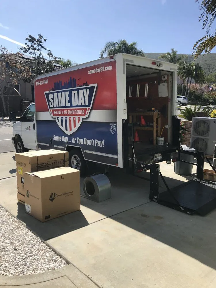 Slide of Same Day Heating, Cooling, Plumbing