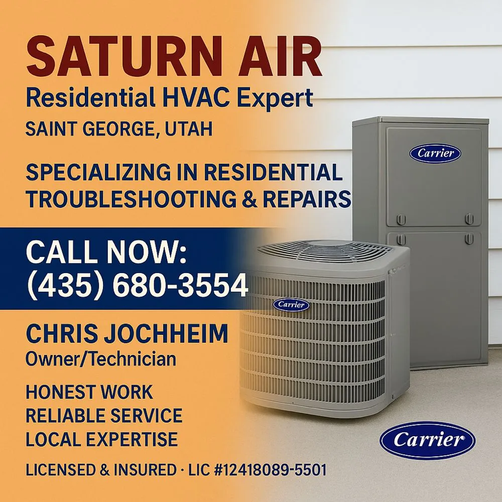 Local heating and cooling service in St. George, UT by Saturn Air Heating & Cooling