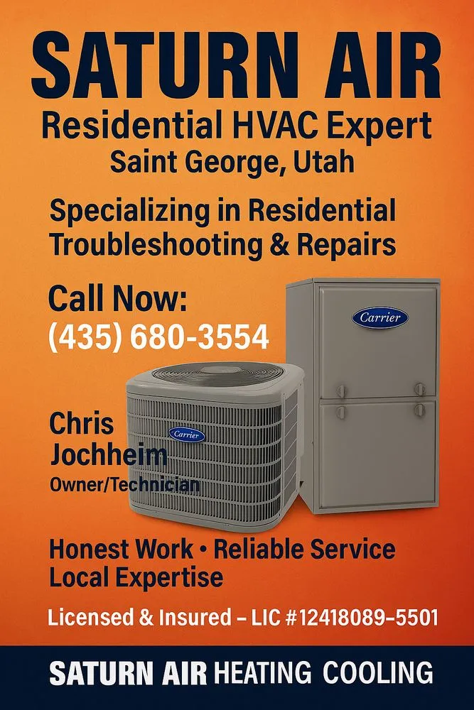 Certified HVAC installation experts serving St. George, UT - Saturn Air Heating & Cooling