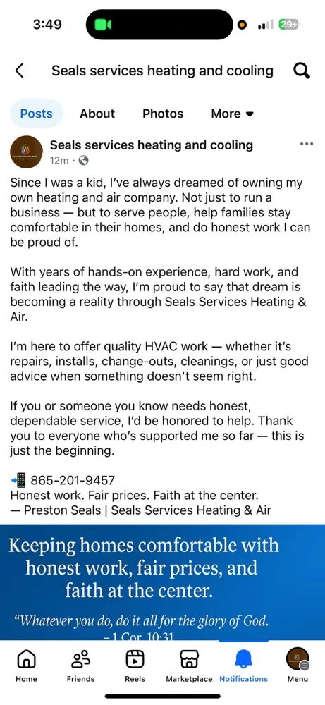 Slide of Seals Service Heating And Air