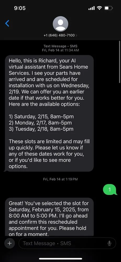 Slide of Sears Appliance Repair