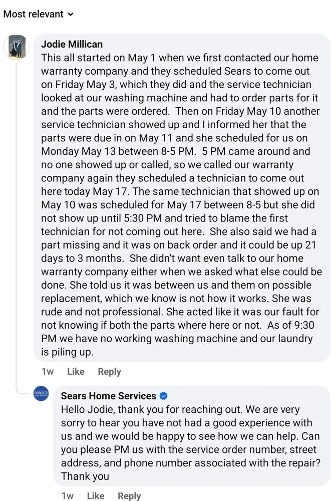 Slide of Sears Home Services