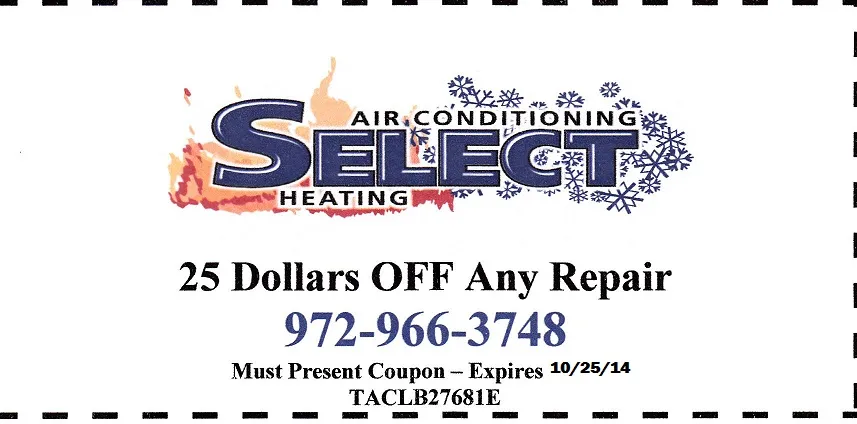 Slide of Select Air Conditioning and Heating