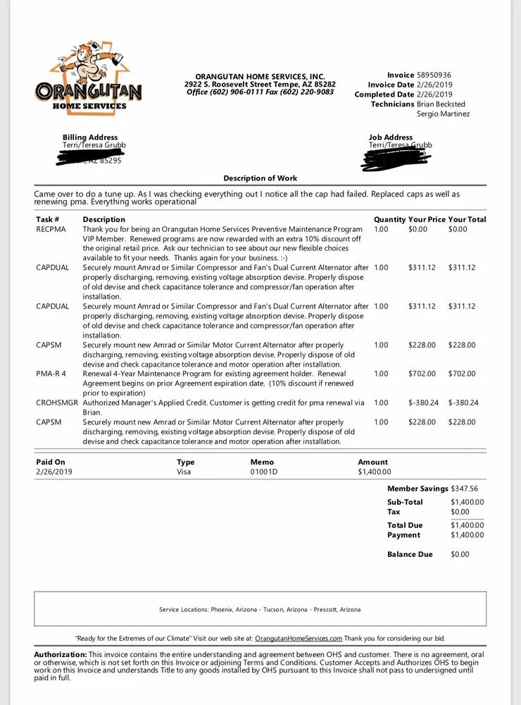 Slide of Service Experts Tempe