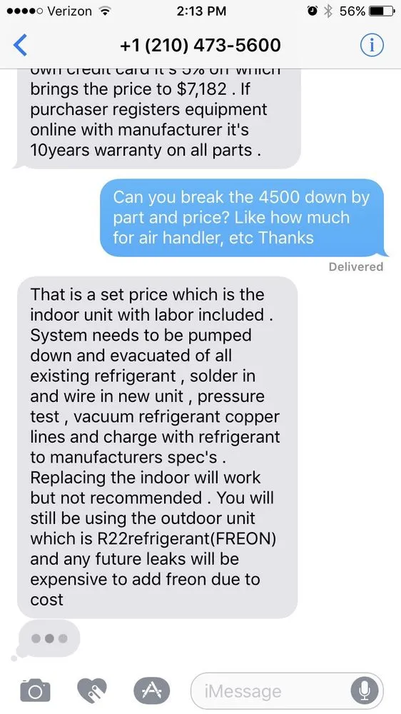 Slide of Service First AC and Heating