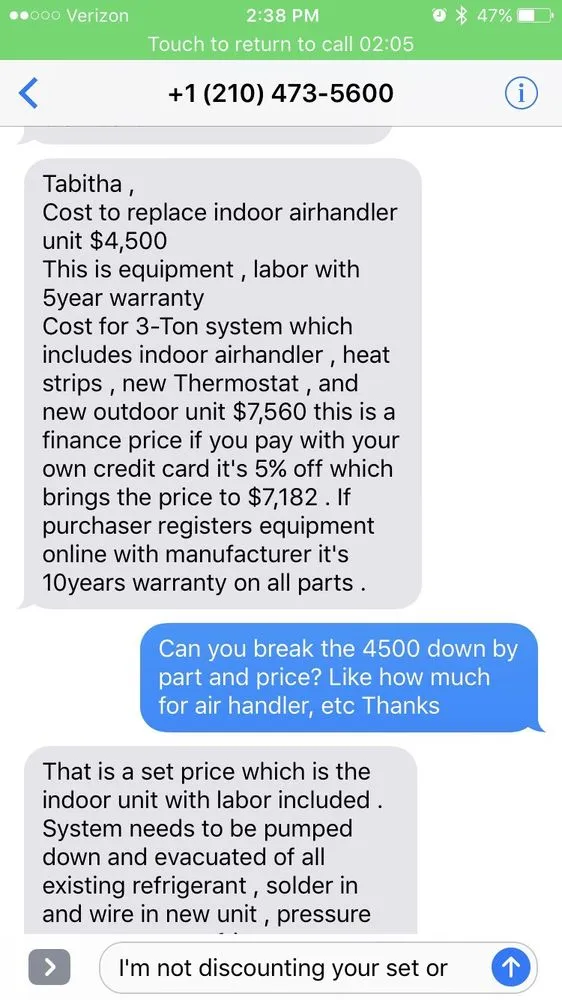 Slide of Service First AC and Heating