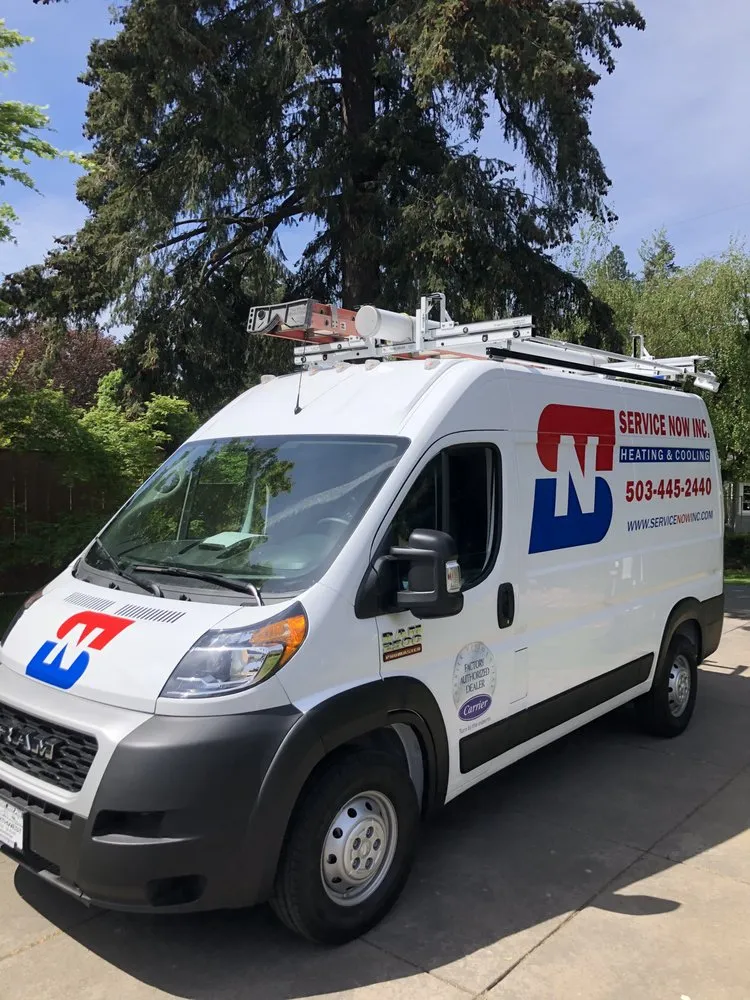 Slide of Service Now Heating & Cooling