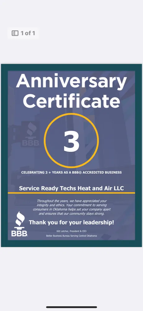 Slide of Service Ready Techs Heat and Air