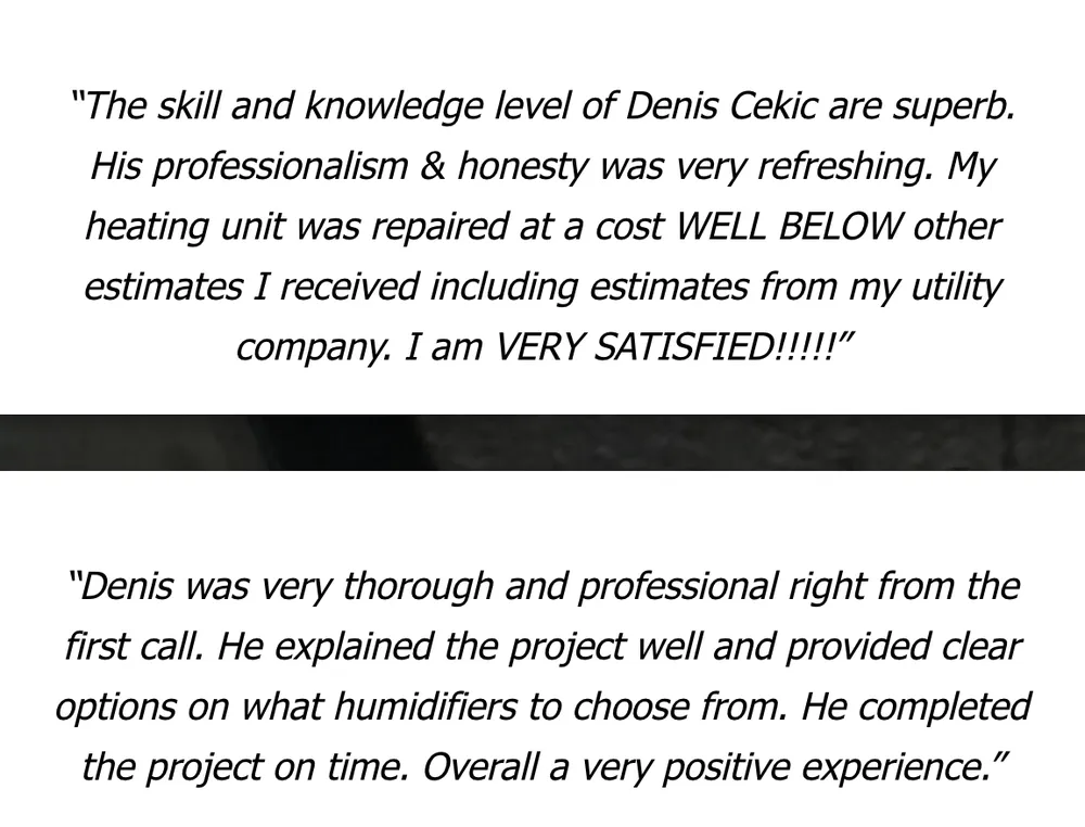 Slide of Service Tech Plumbing Heating &Cooling