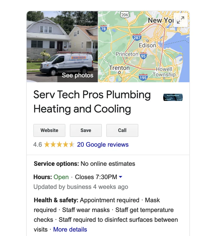 Slide of Service Tech Plumbing Heating &Cooling