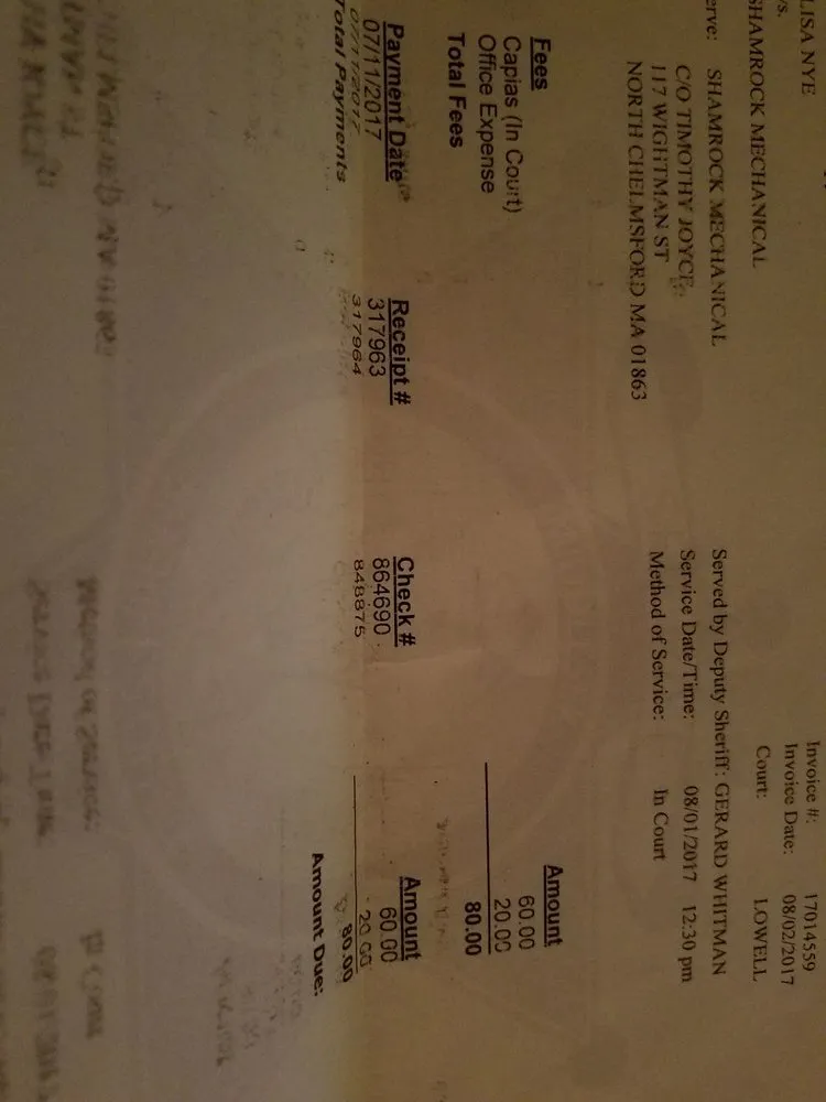 Slide of Shamrock Mechanical Services