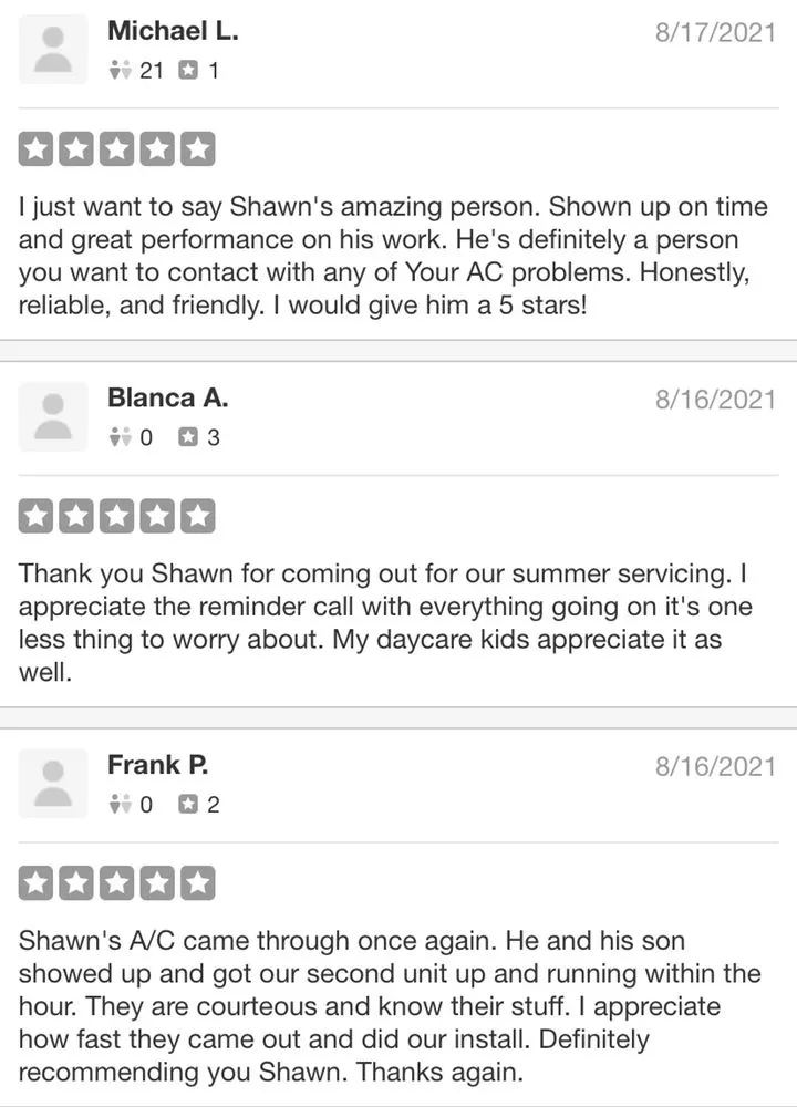 Slide of Shawn's Air Conditioning & Heating