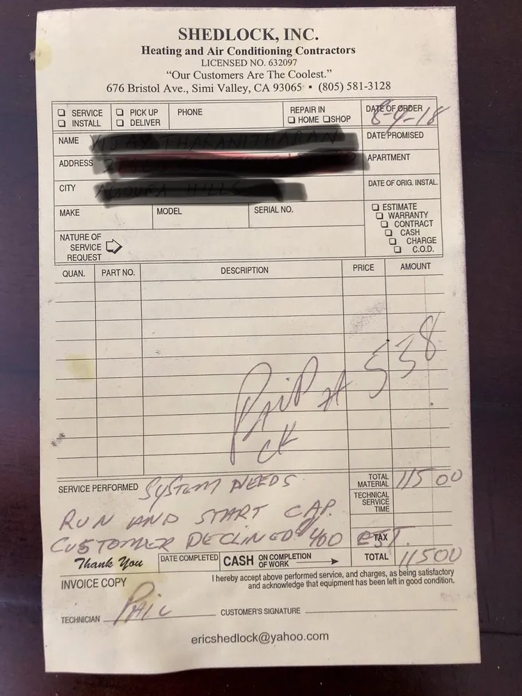 Slide of Shedlock Heating & Air