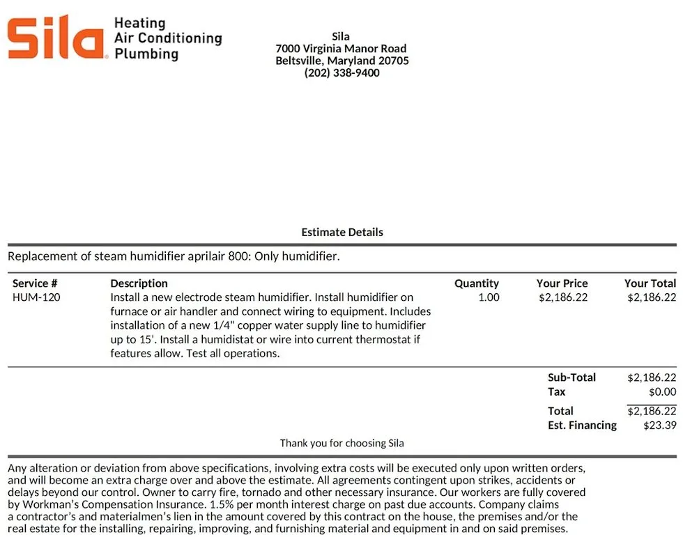 Slide of Sila Heating, Air Conditioning & Plumbing