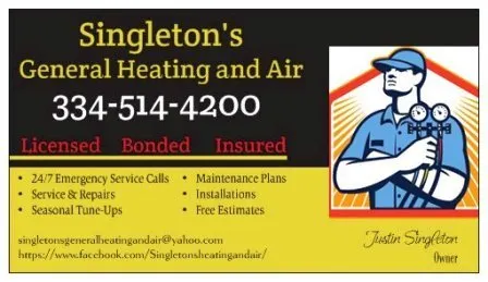 Slide of Singleton's General Heating and Air
