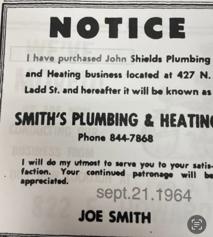 Slide of Smith's Plumbing, Heating and Air Conditioning