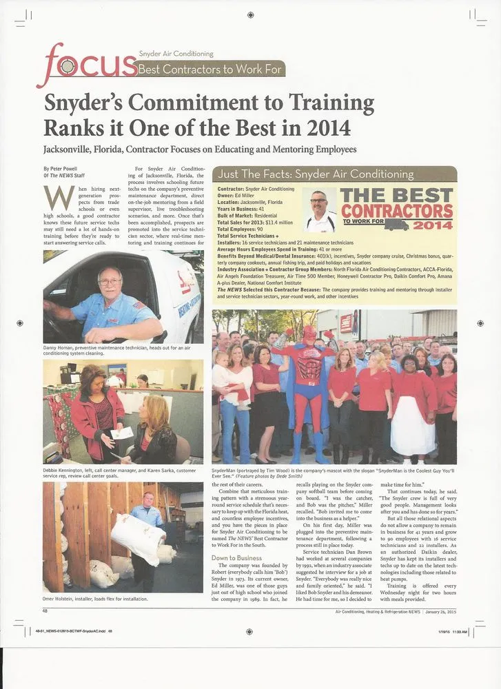 Slide of Snyder Air Conditioning, Plumbing & Electric