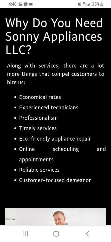 Slide of Sonny Appliances