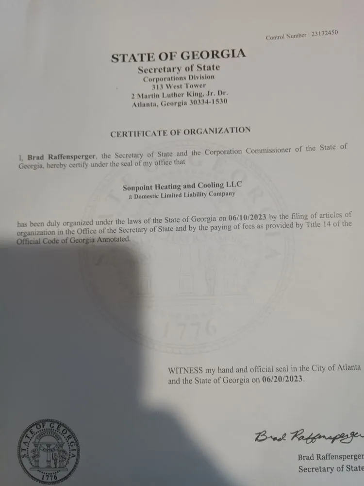 Slide of Sonpoint Heating and Cooling