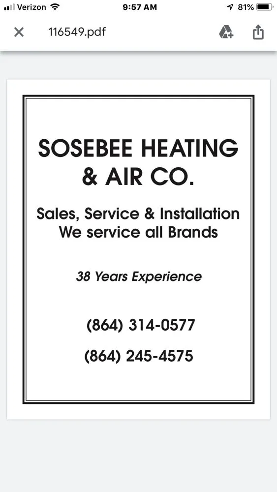 Slide of Sosebee Heating & Air