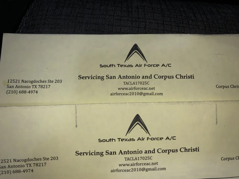 Slide of South Texas Air Force AC and Heating