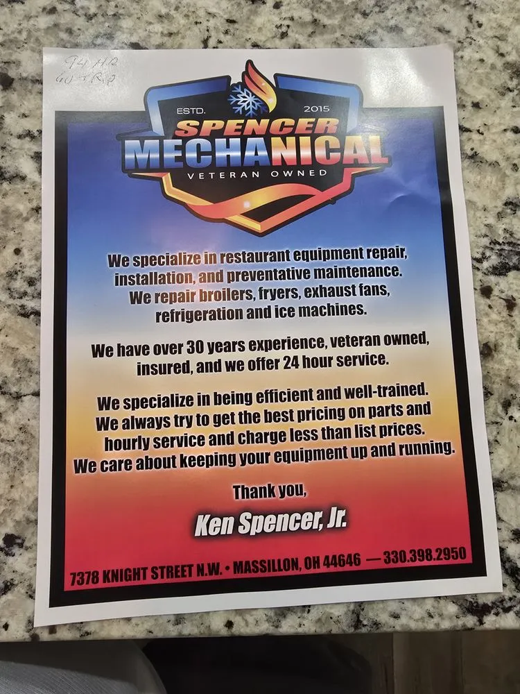 Slide of Spencer Mechanical