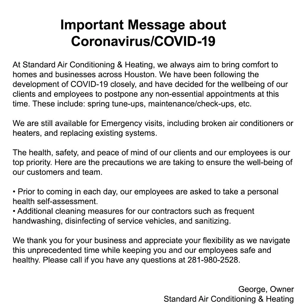 Slide of Standard Air Conditioning & Heating