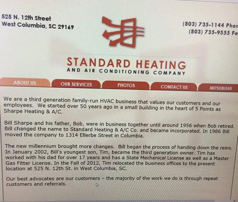 Slide of Standard Heating and Air Conditioning