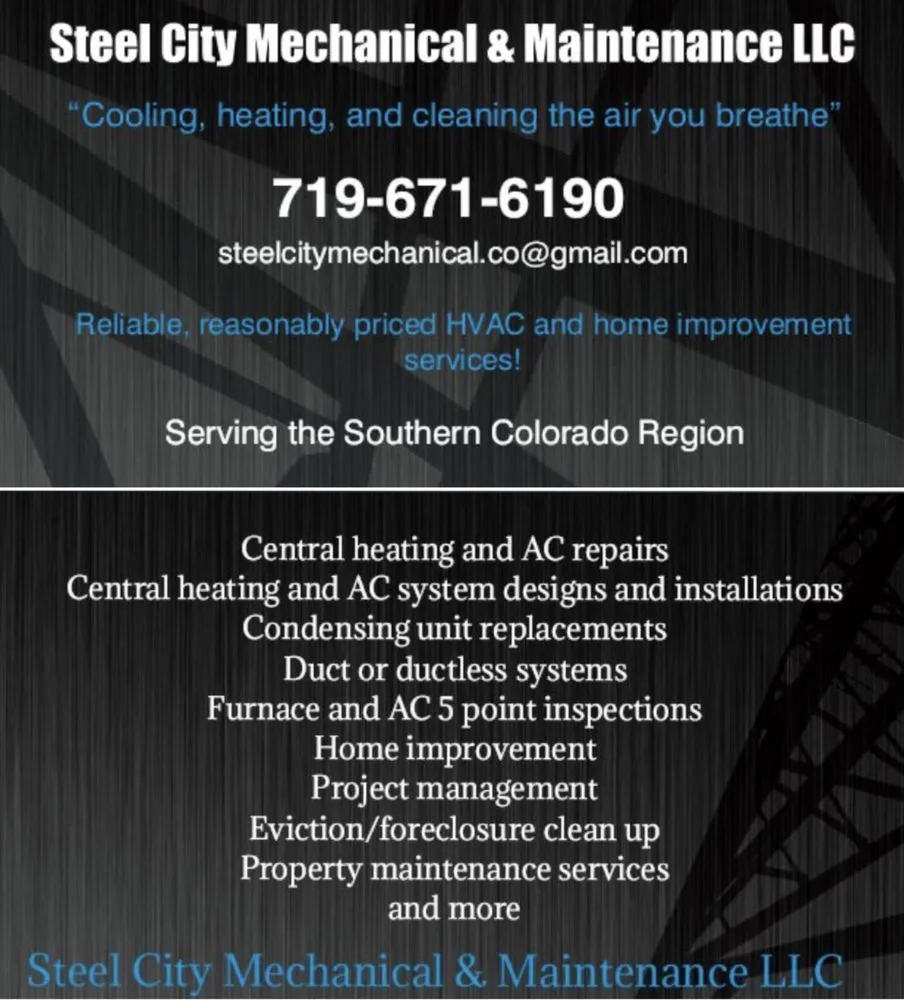 Slide of Steel City Mechanical and Maintenance