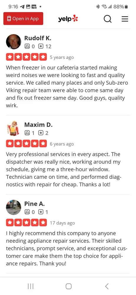 Slide of Sub-Zero Viking Repair