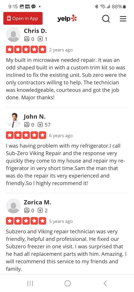 Slide of Sub-Zero Viking Repair