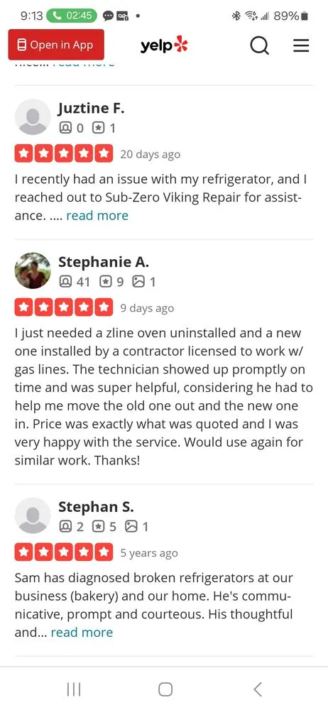 Slide of Sub-Zero Viking Repair