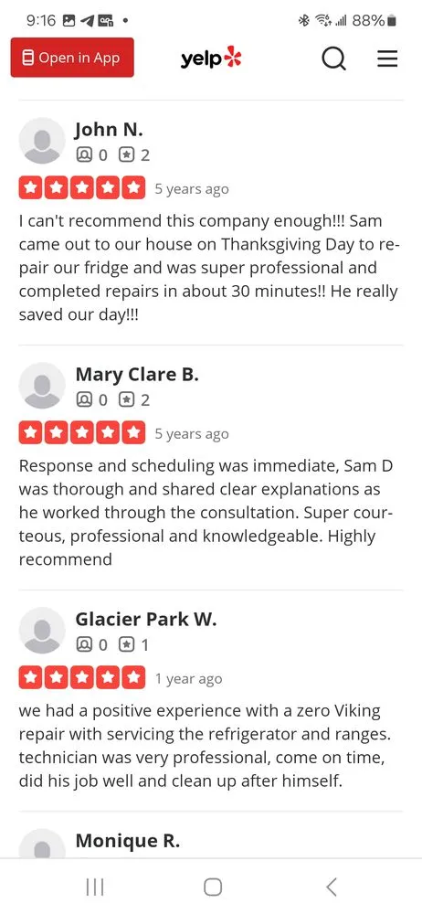 Slide of Sub-Zero Viking Repair