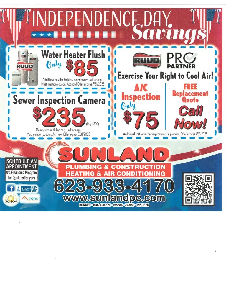 Slide of Sunland Plumbing & Construction, Heating & Air conditioning
