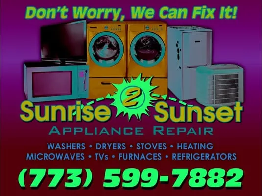 Sunrise 2 Sunset Appliance Repair Logo