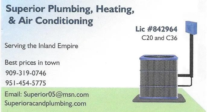 Slide of Superior Plumbing, Heating and A/C