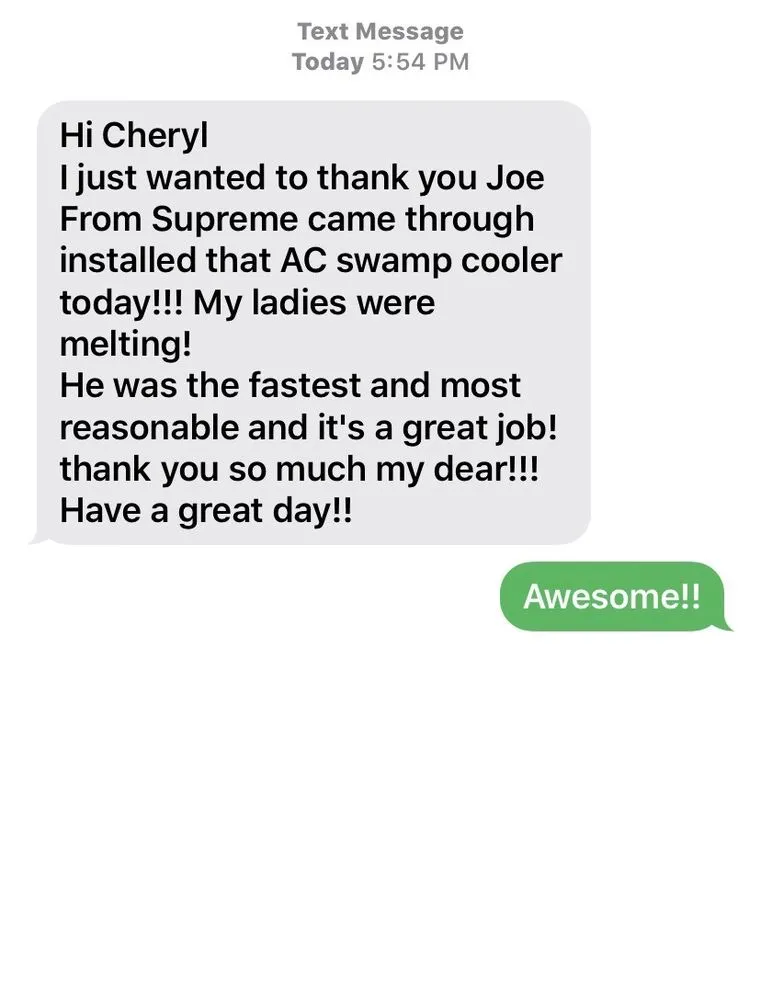 Slide of Supreme Heating and Cooling