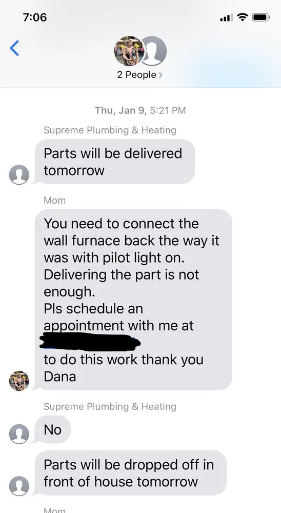 Slide of Supreme Plumbing & Heating