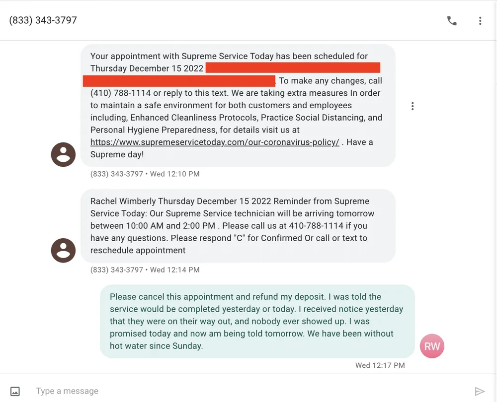 Slide of Supreme Service Today