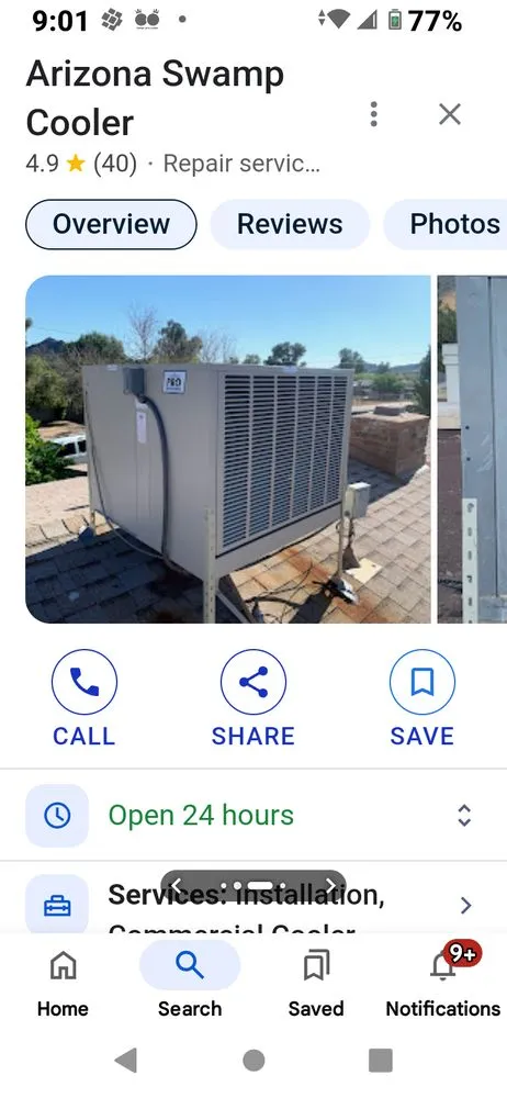 Slide of Swamp Cooler Repair