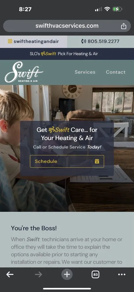 Slide of Swift Heating & Air