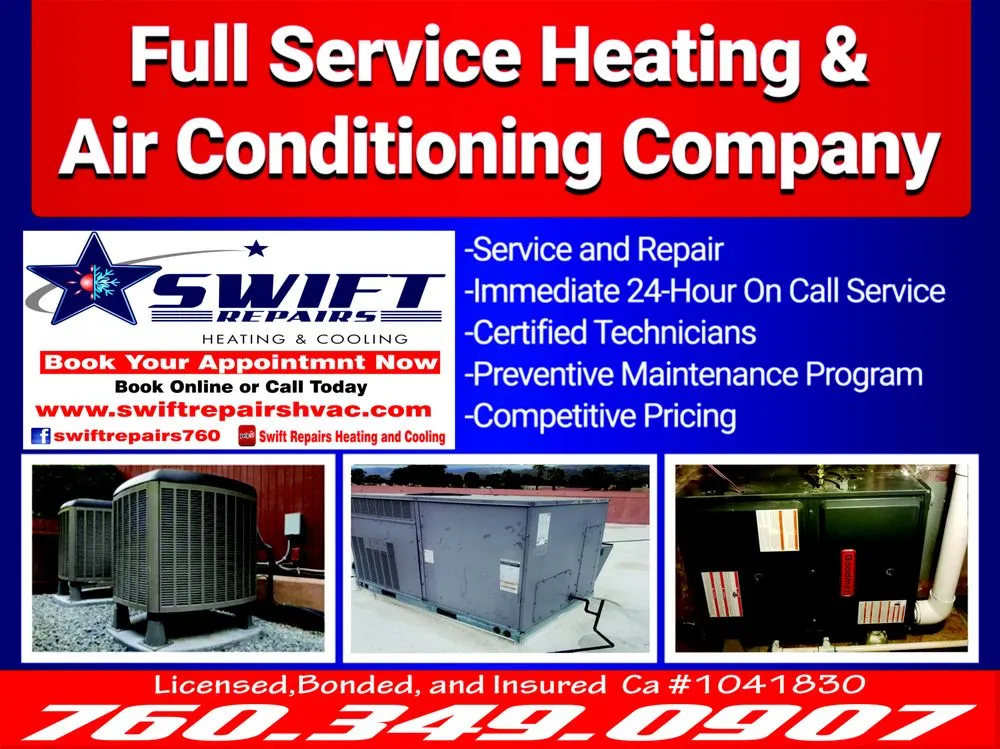 Slide of Swift Repairs Heating and Cooling