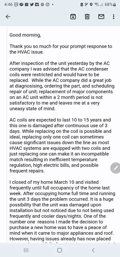 Slide of T and M Heating and Air